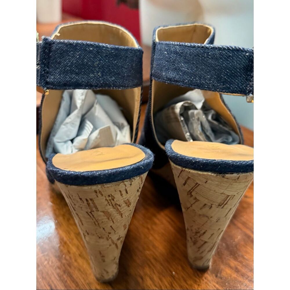 Nine West Blue Denim Wedge Heels Women’s Size 11 - Picture 7 of 9
